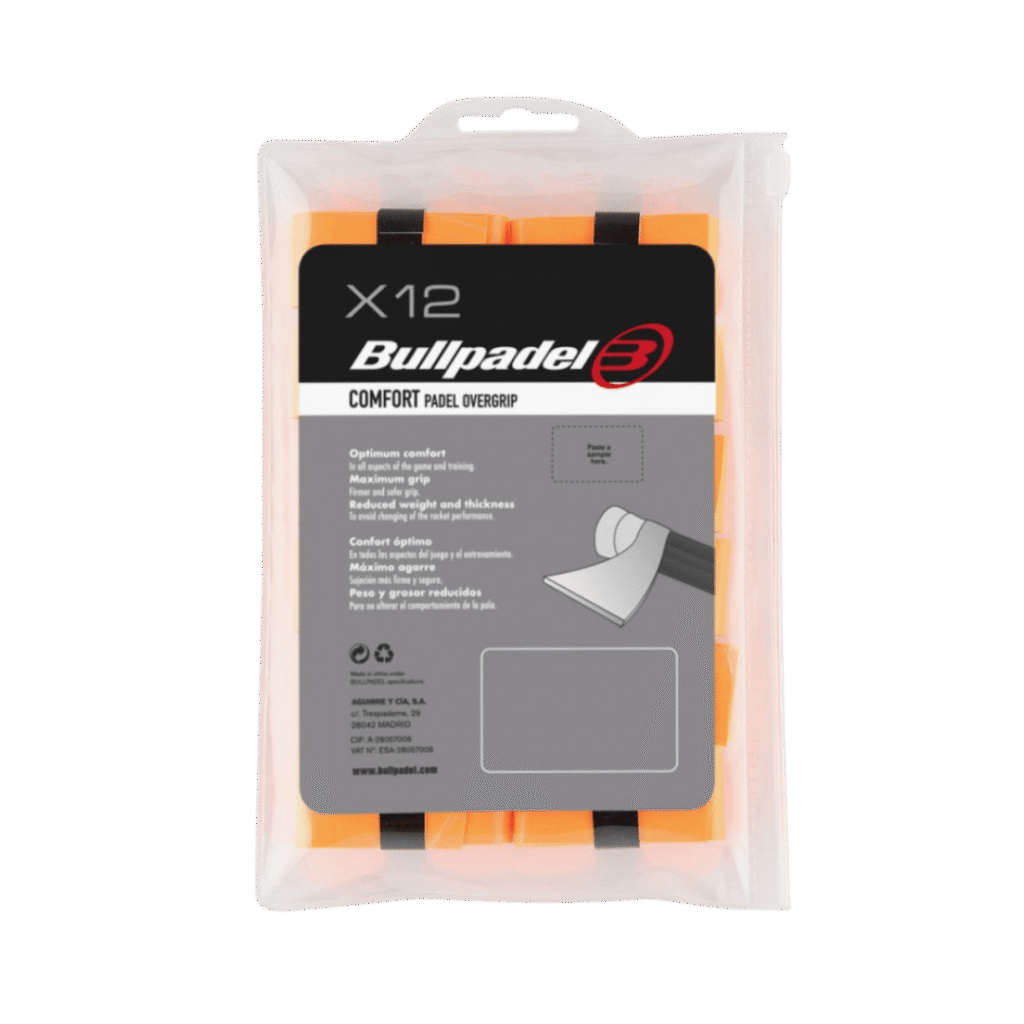 Bullpadel Comfort Pack of 12 Orange Padelio Overgripai Padel Pop