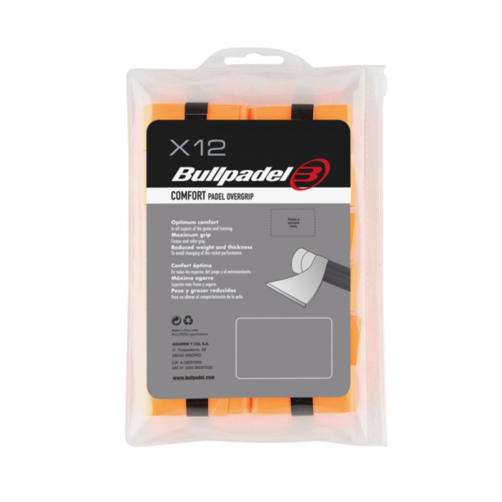 Bullpadel Comfort Overgrips Pack Of 12 Orange