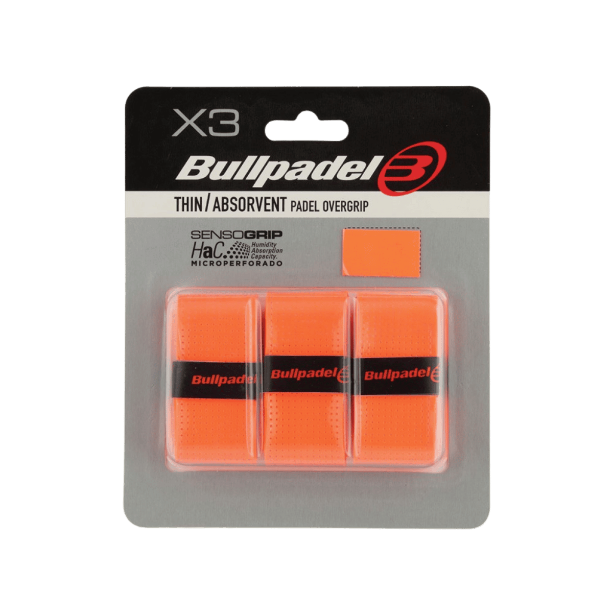 Bullpadel Thin Absorvent Orange Padelio Overgripai Padel Pop