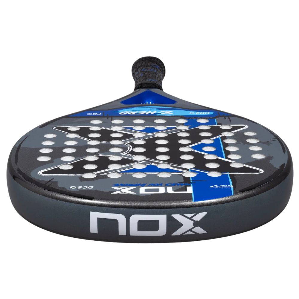 Nox X Hero Blue Padelio rakete vaizdas is virsaus