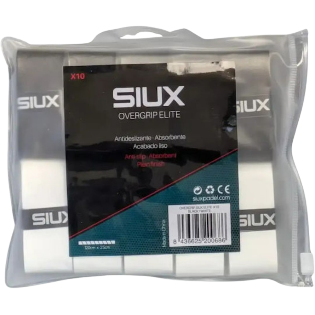 Padel Pop – Siux Elite Black/White Pack of 10 overgripai
